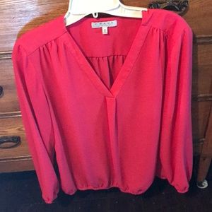 Bright pink long sleeve blouse